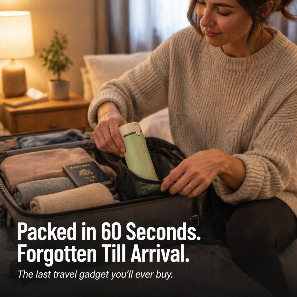 VoyaPack™ — Pack, Lock & Dispense All Four Toiletries From One Case