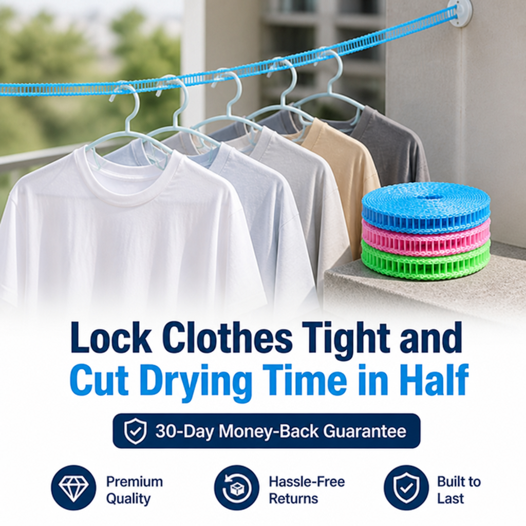 GlideDry™ — Lock Clothes Tight and Cut Drying Time in Half