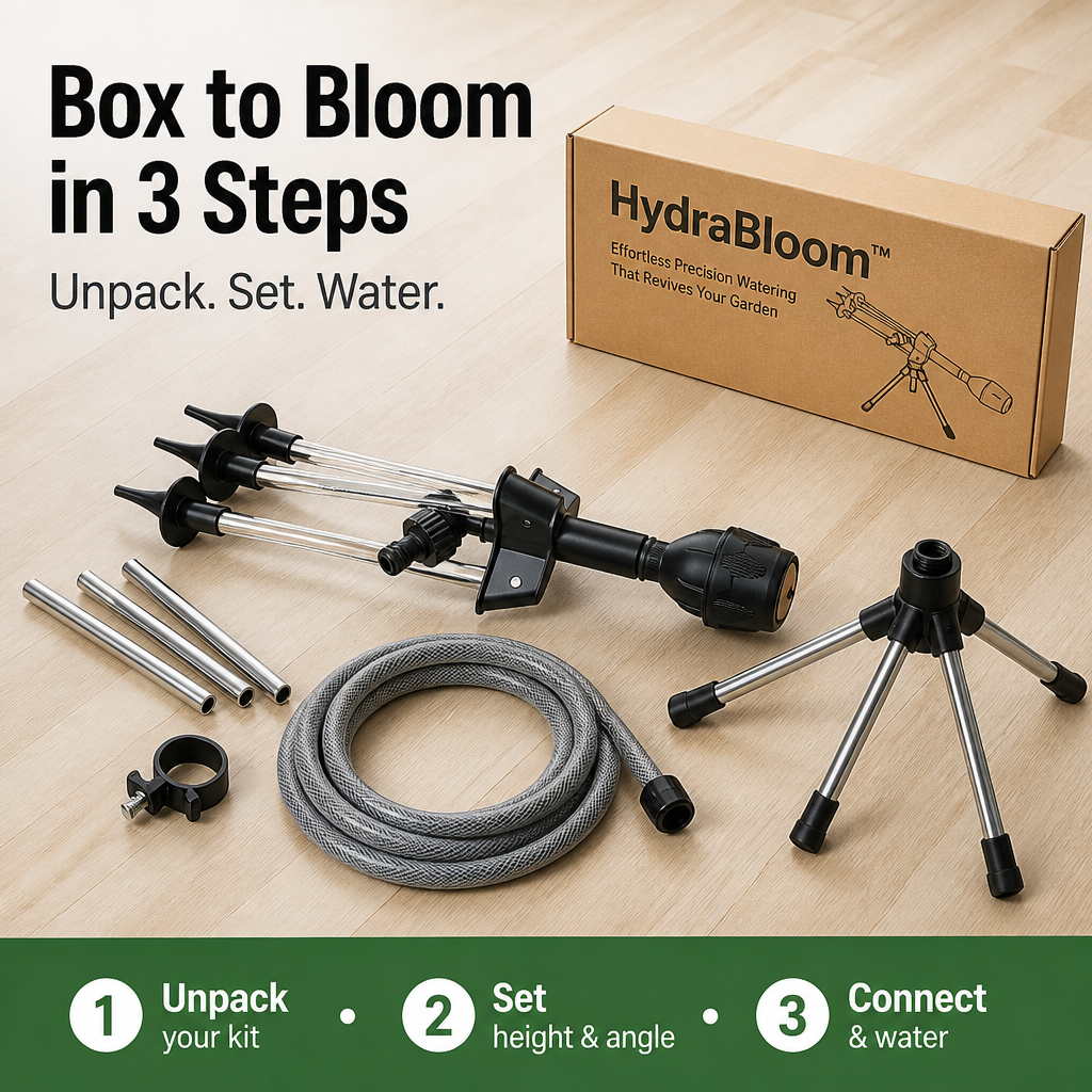 HydraBloom™ — Effortless Precision Watering That Revives Your Garden and Cools Your Soul