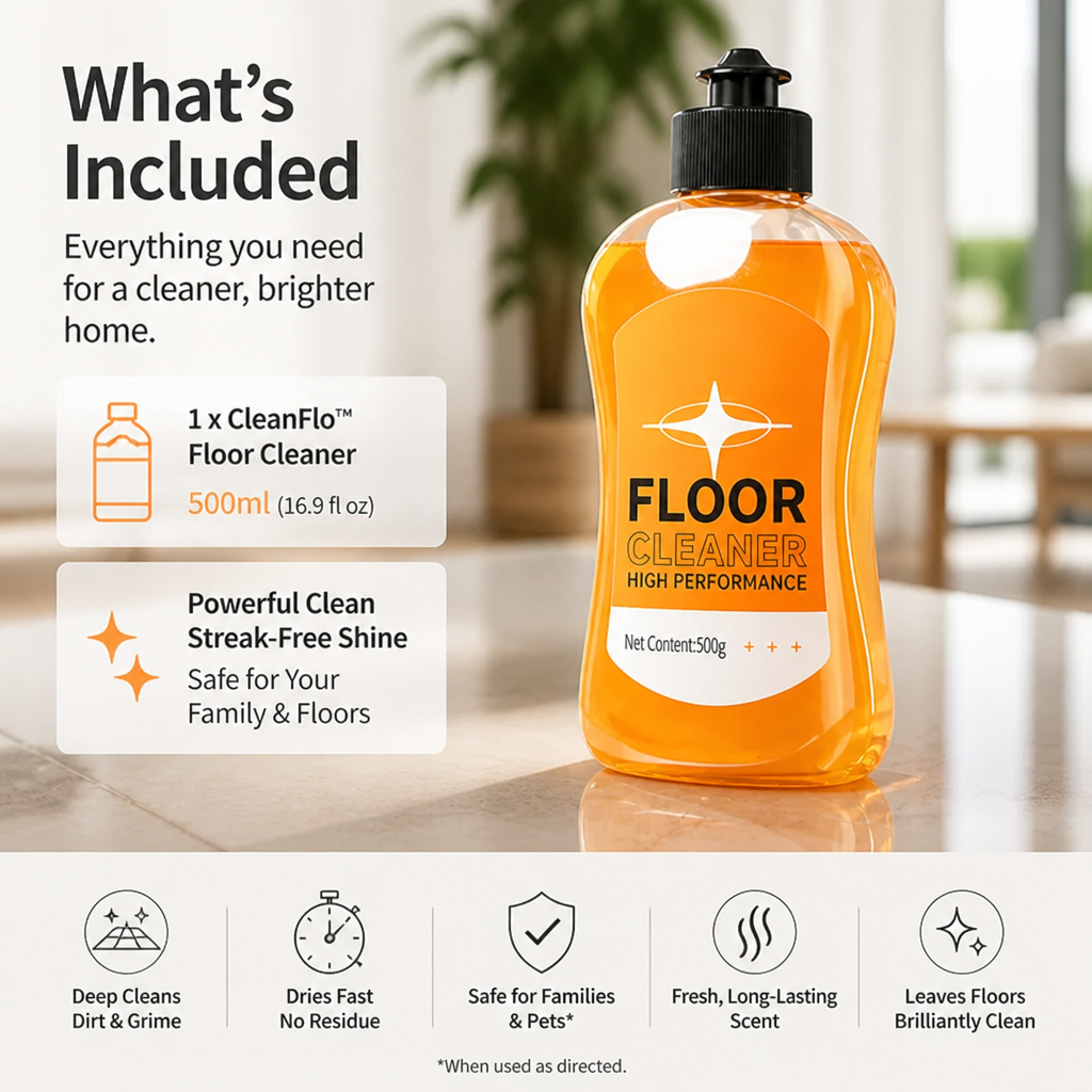 CleanFlo™ — Walk Confidently on Floors That Glow with Pure, Safe Clean Power