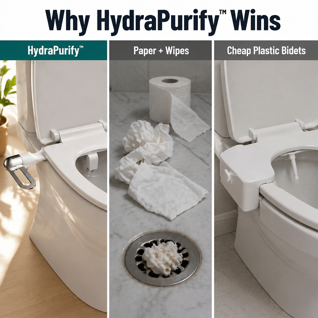 HydraPurify™ — Stop Wiping Raw, Skip the Plumber, Feel Actually Clean