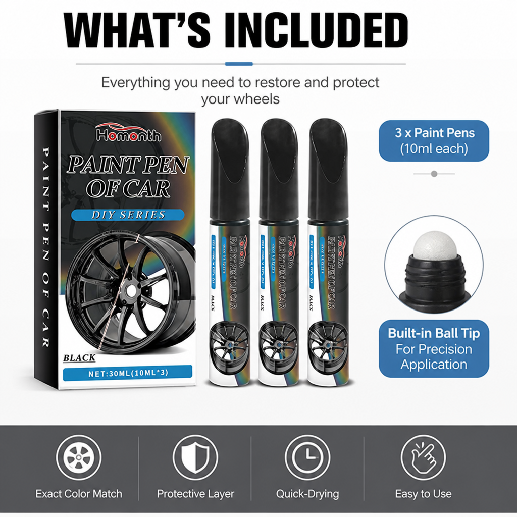 VeloMist™ Wheel Touch-Up Trio — Instantly Restore Your Ride’s Flawless, Showroom Shine