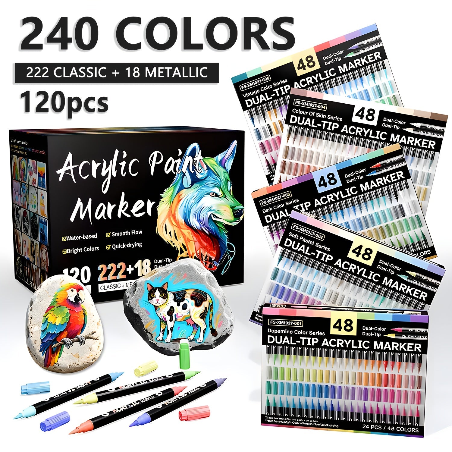 Set of 120 Acrylic Markers