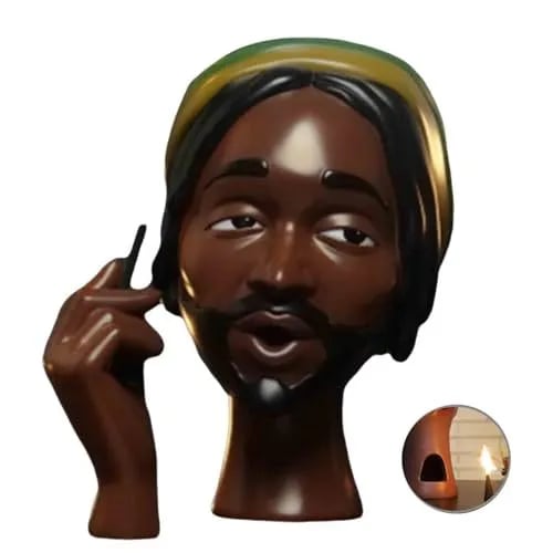 African Woman Head Incense Burner