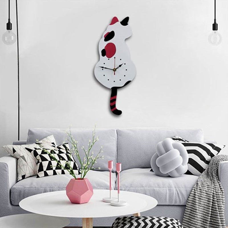 Cat Motion Wall Clock with Moving Tail Feature