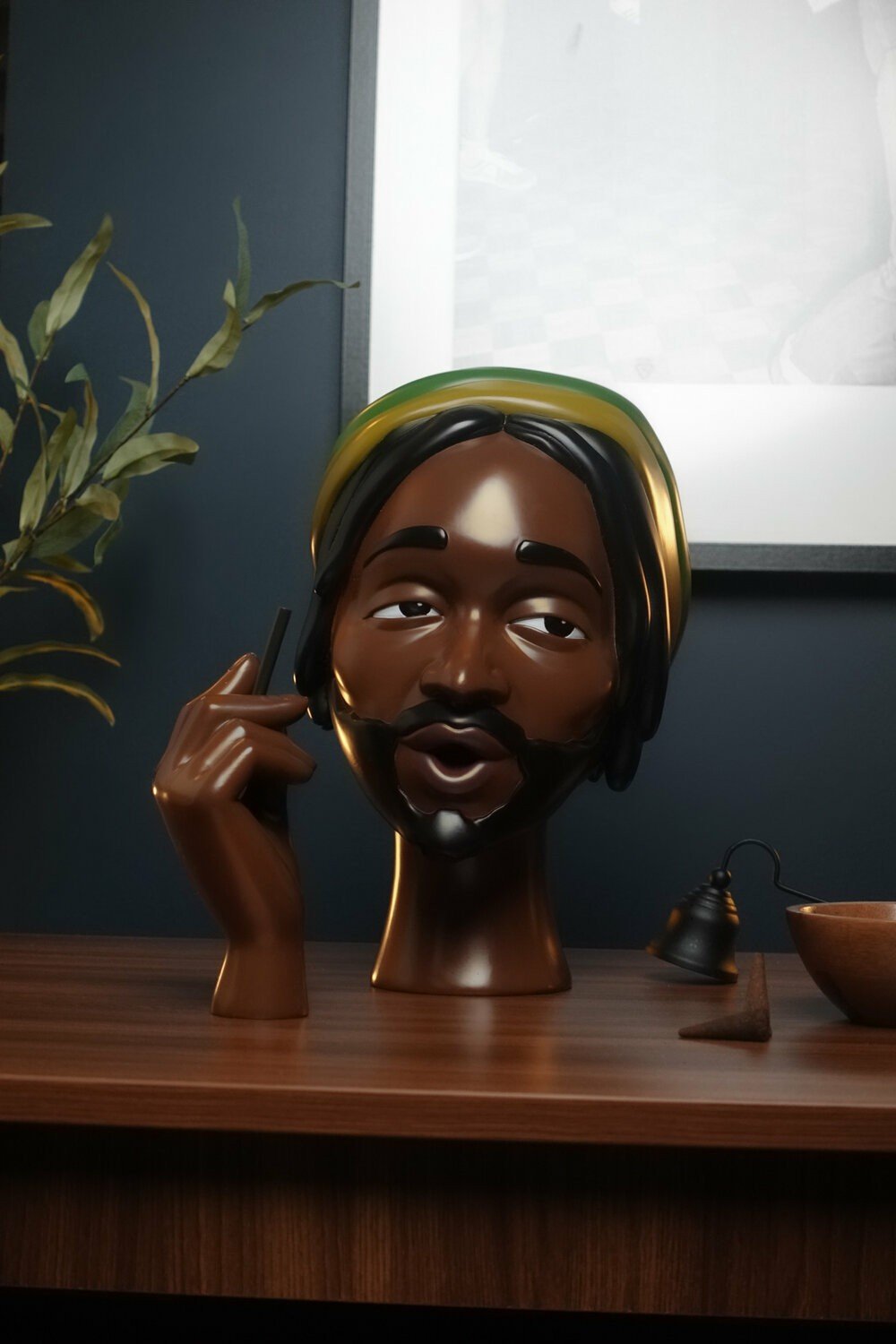 African Woman Head Incense Burner