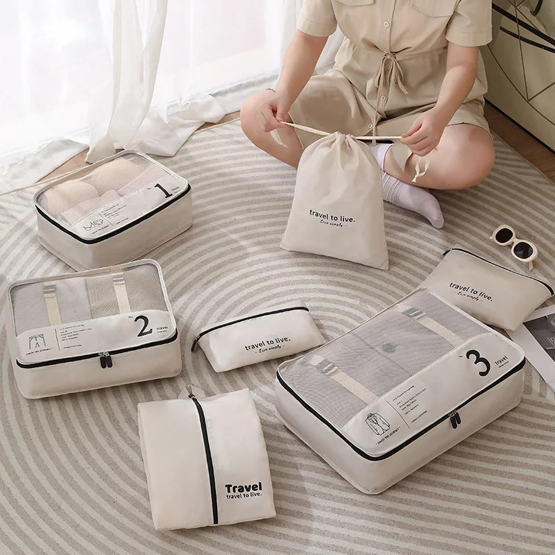 Water-Resistant 7-Piece Luggage Organizer Set