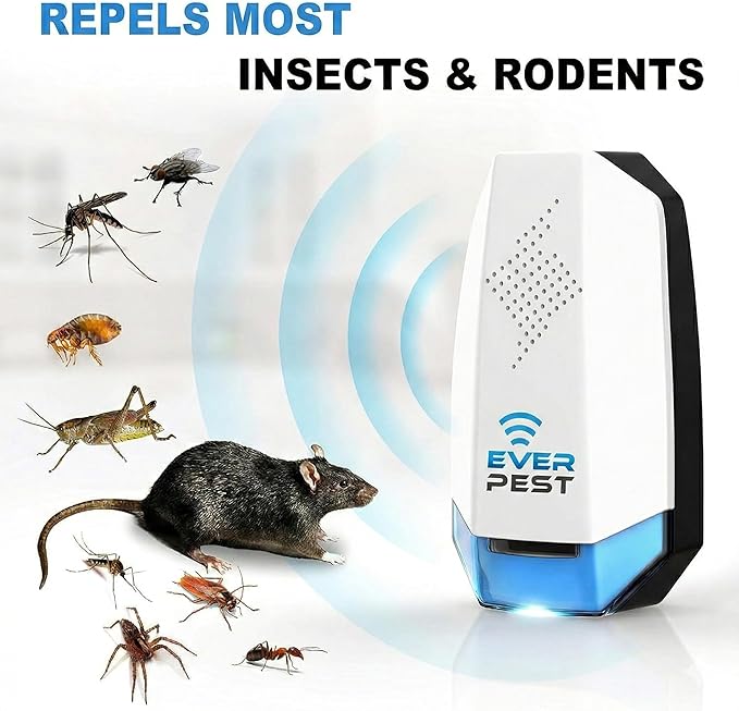 Set of 2 Ultrasonic Pest Repellers with Night Light