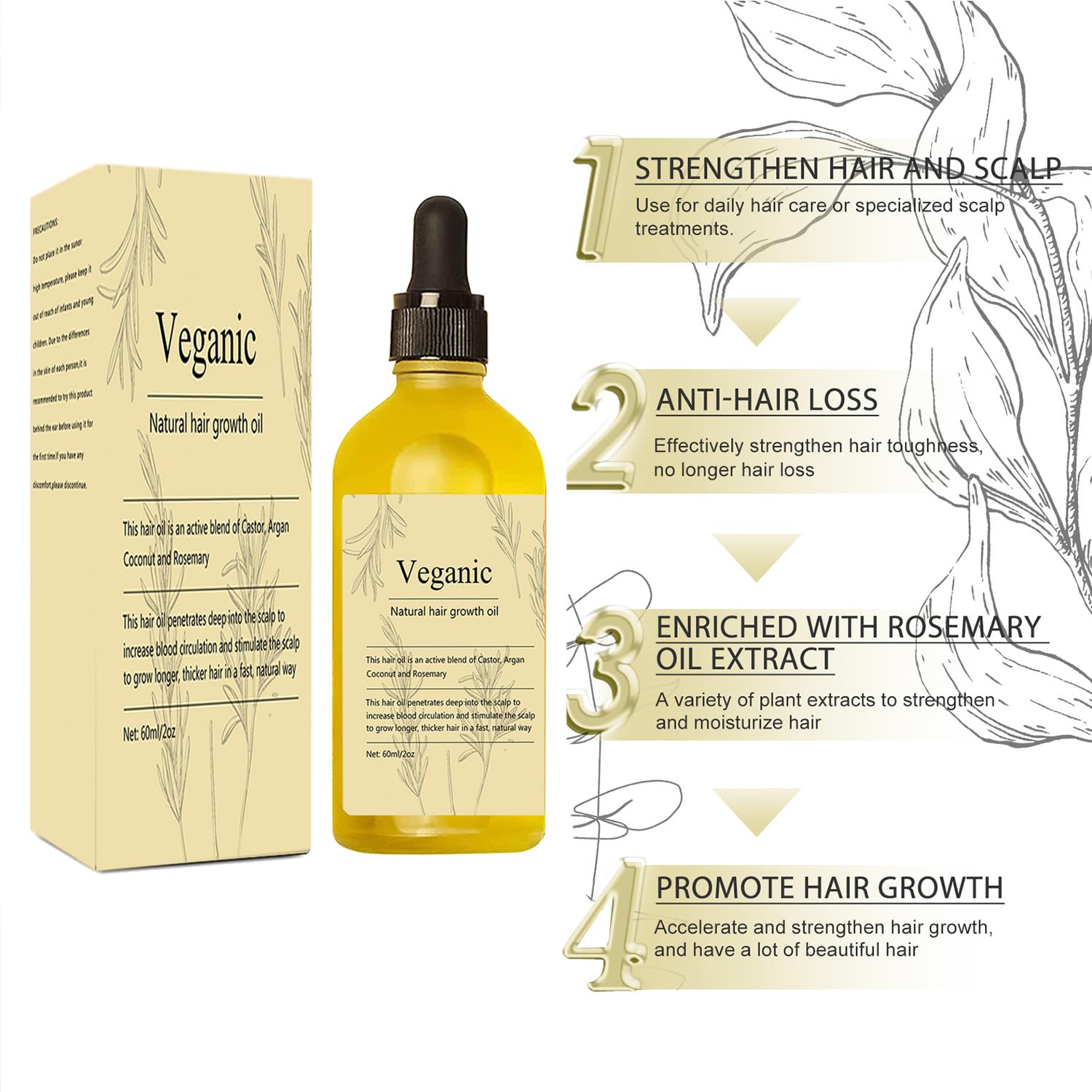 Buy 1 Get 1 FREE | Veganic™ - 100% Natural Vegan Hair Growth Oil