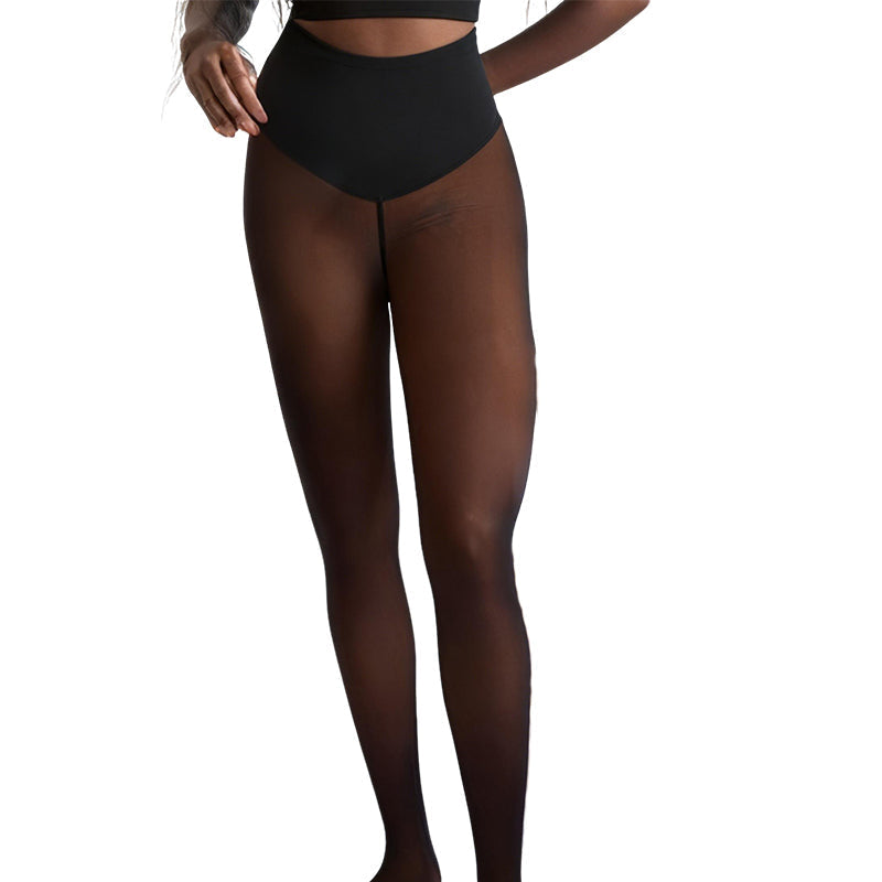 VelouraFlex™ – Sheer Thermal Sculpting Tights with Compression Waistband