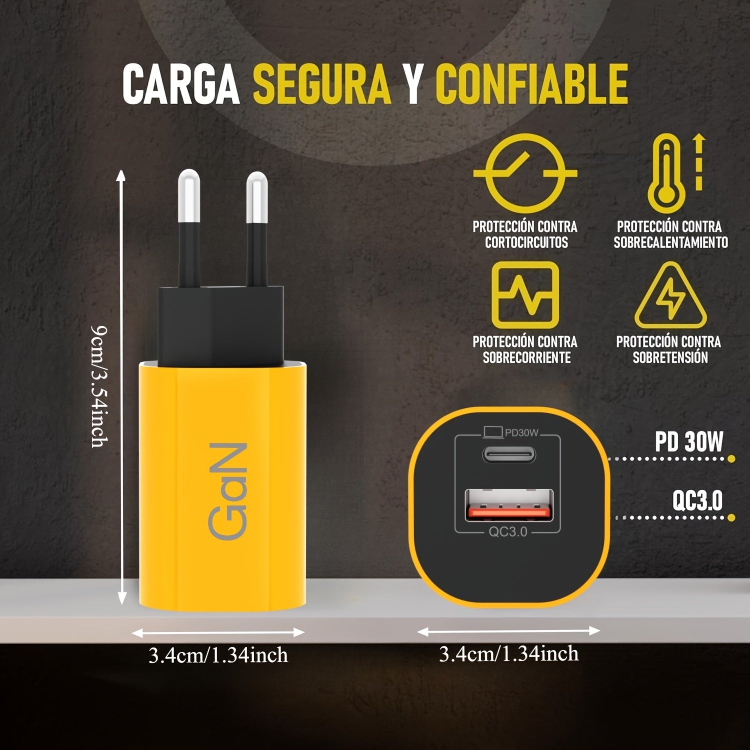 30W Dual-Port USB-C Charger with GaN Technology