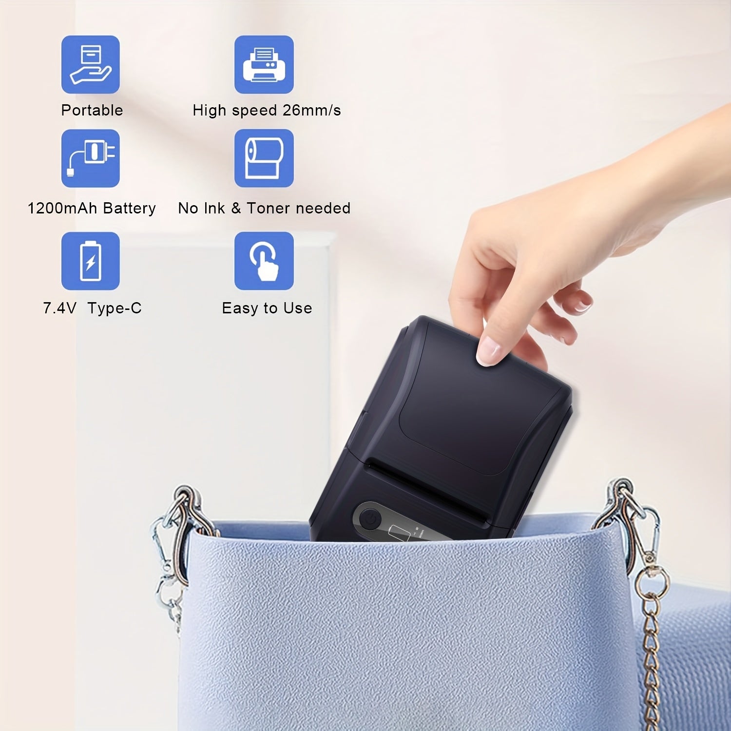 Compact Label Printer for Effortless, Ink-Free Labeling Anytime