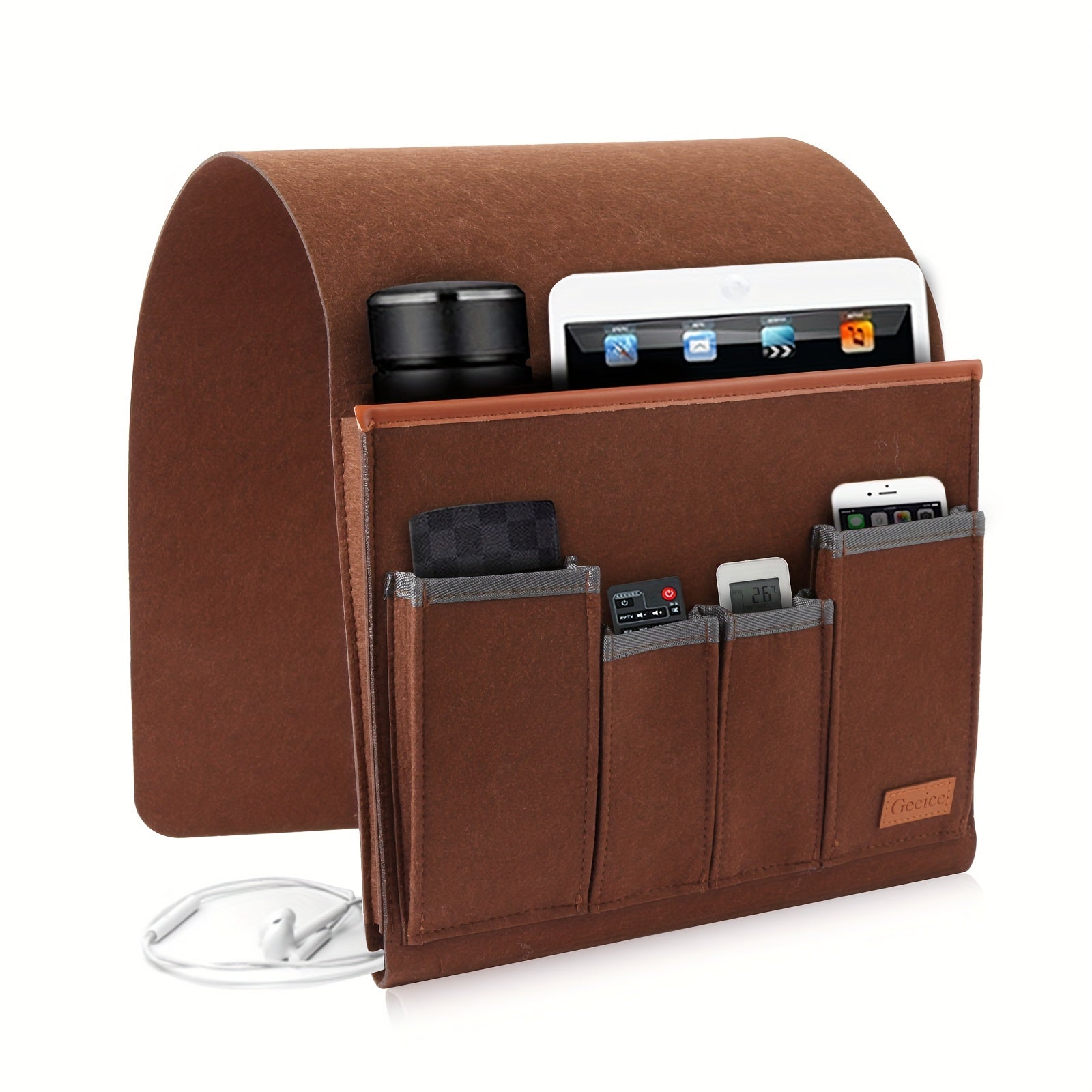 Sofa Armrest Organizer with 5 Compartments