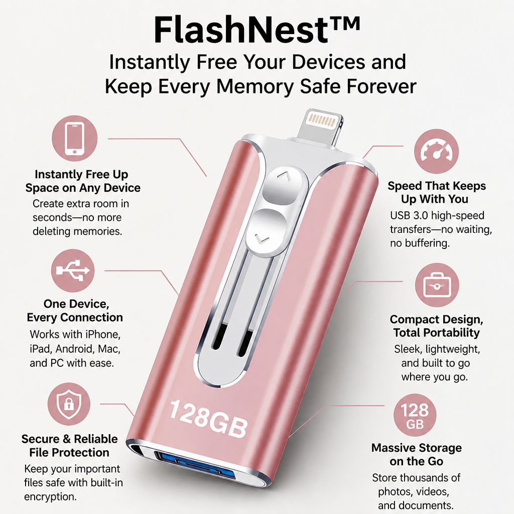 FlashNest™ — Instantly Free Your Devices and Keep Every Memory Safe Forever