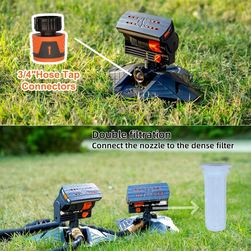 Oscillating Lawn Sprinkler with 16 Nozzles for Even Watering