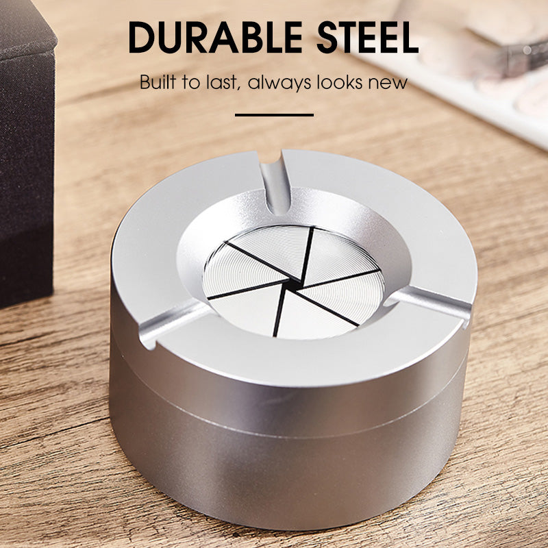 Stainless Steel Ashtray with 360° Rotary Lid