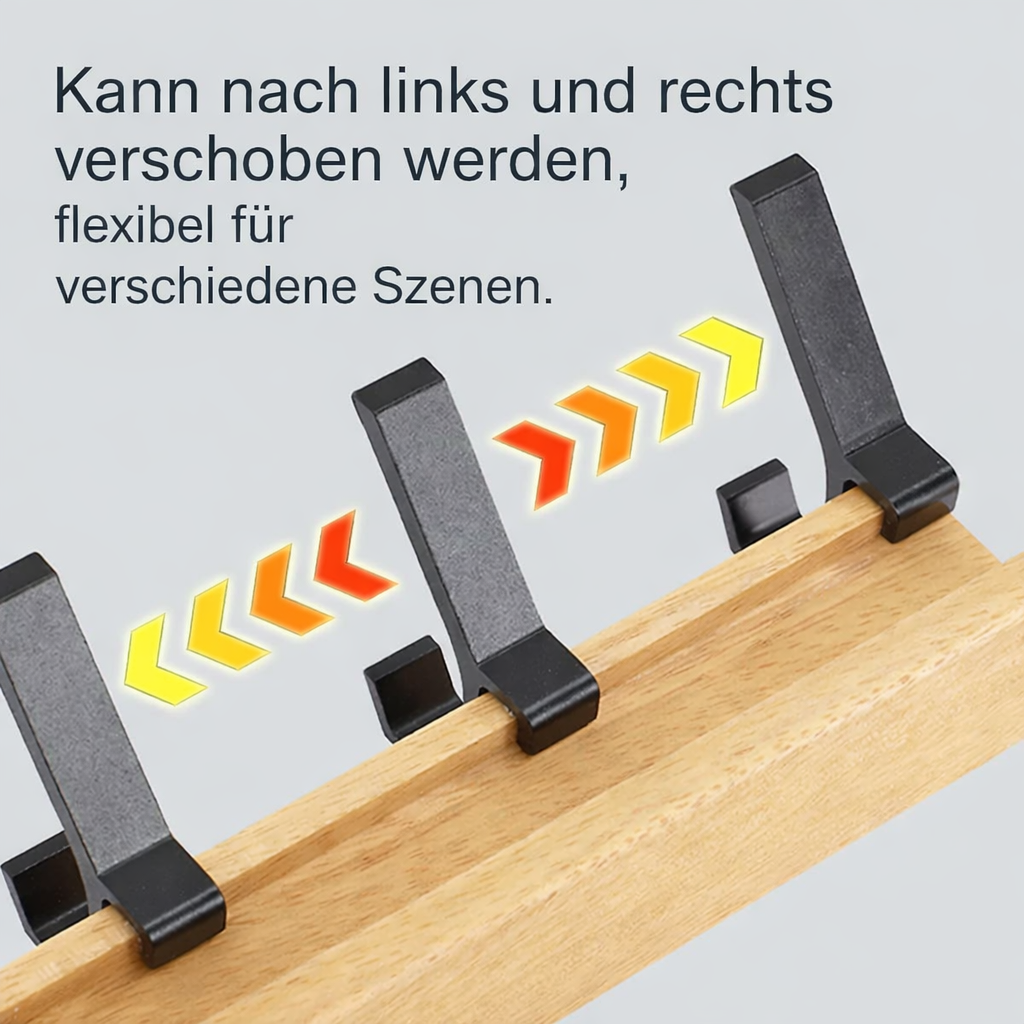 Wall-Mounted Coat Hanger with Adjustable Double Hooks | Space-Efficient Storage | Adjustable Double Hooks | Nordivo