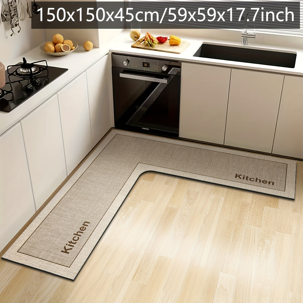 Non-Slip L-Shaped Kitchen Mat – Highly Absorbent