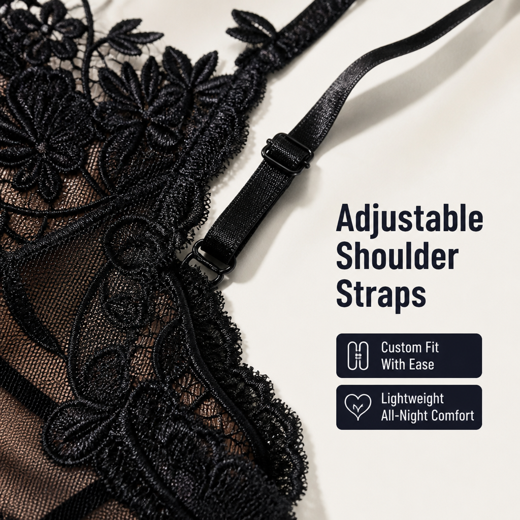 Vellora™ Midnight Lace Illusion Dress — Unleash Your Confidence with Feather-Light Elegance