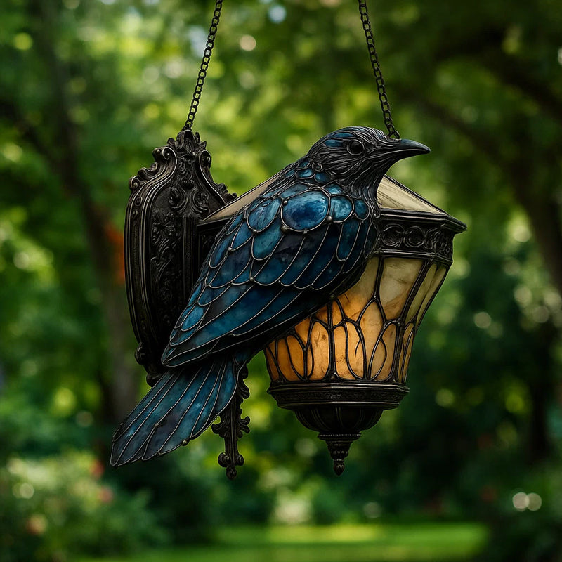 Gothic Raven Window Decoration with Light Reflection Effect
