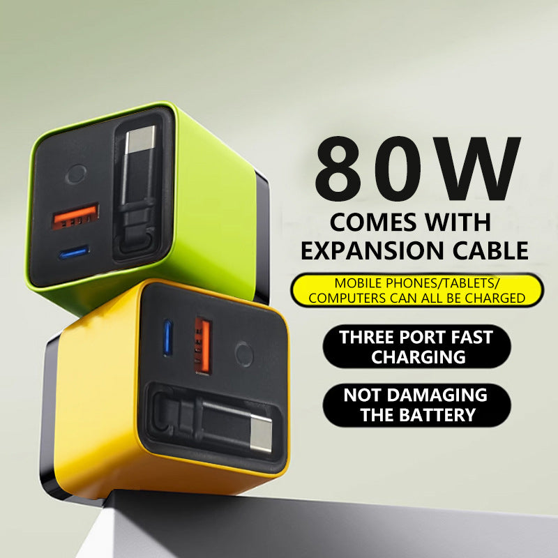 VoltPulse™ 80W Retractable Charger — Unleash Turbo Speed and Tangle-Free Power Wherever You Go