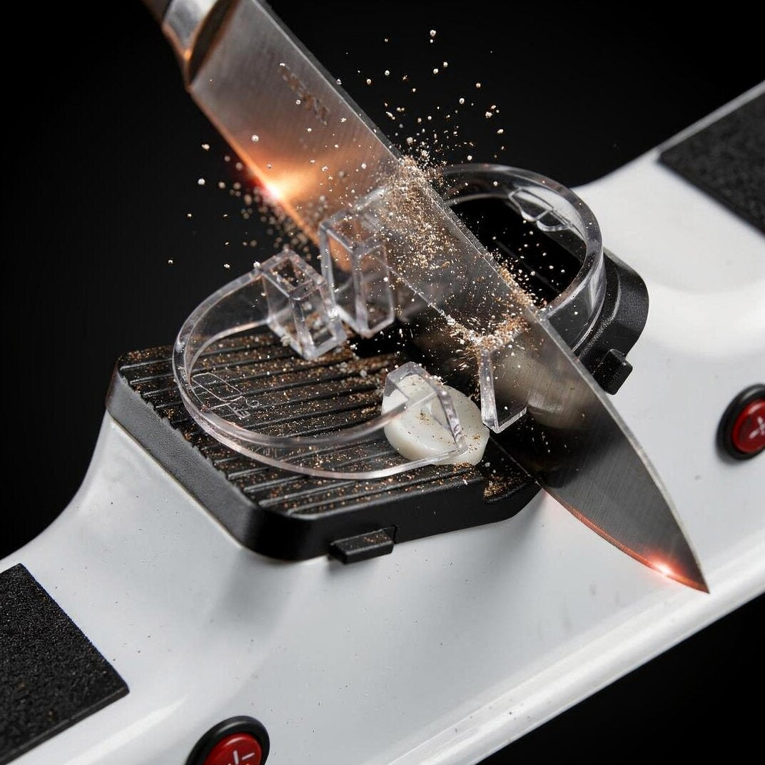 Knife Sharpener | Dual-Stage Honing | Secure Guide Slots | Enhanced Cutting Performance