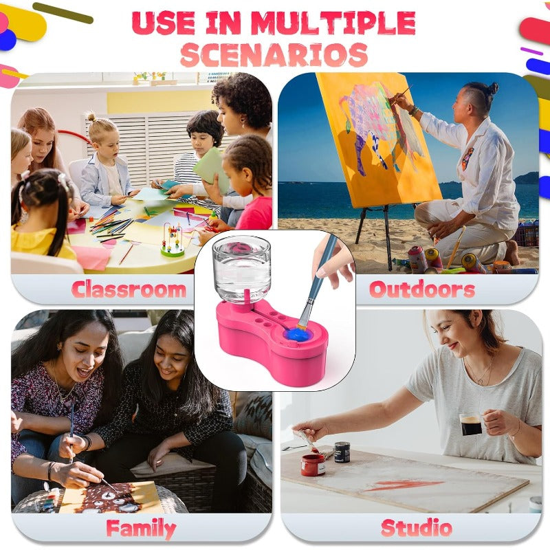 Color Flow Painting Set – Paint Freely with Instant Clean Brushes