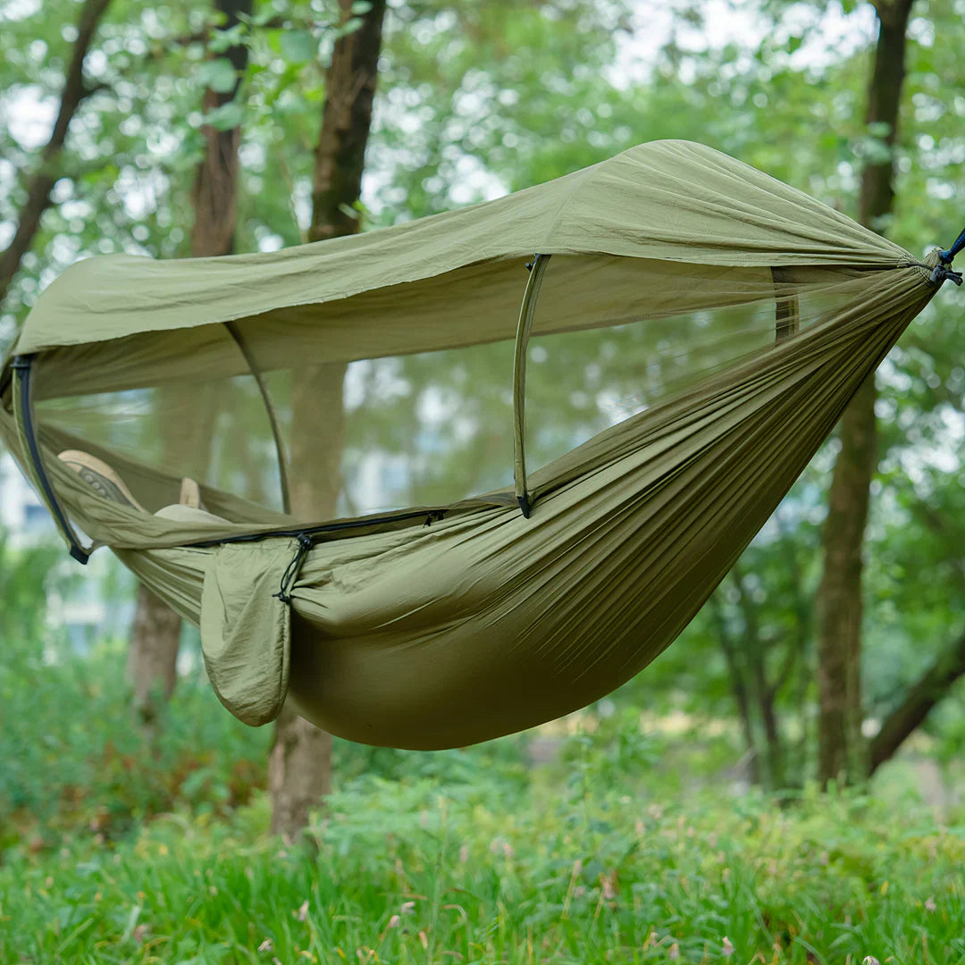 Outdoor Hammock with Mosquito Net and Sun Protection