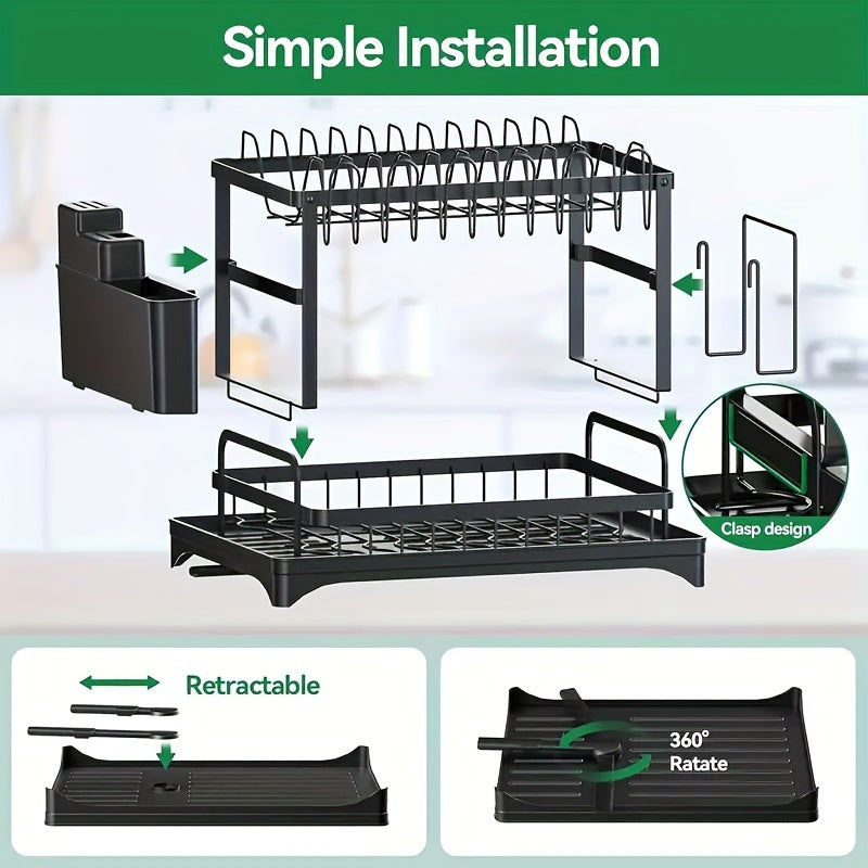 Two-Tier Draining Rack with Drainage System