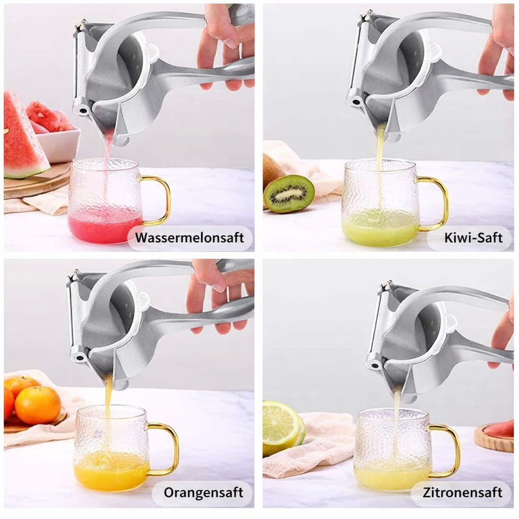 Manual Fruit Juicer | Stainless Steel Citrus Press | Non-Slip Lever Grip | PureSqueeze