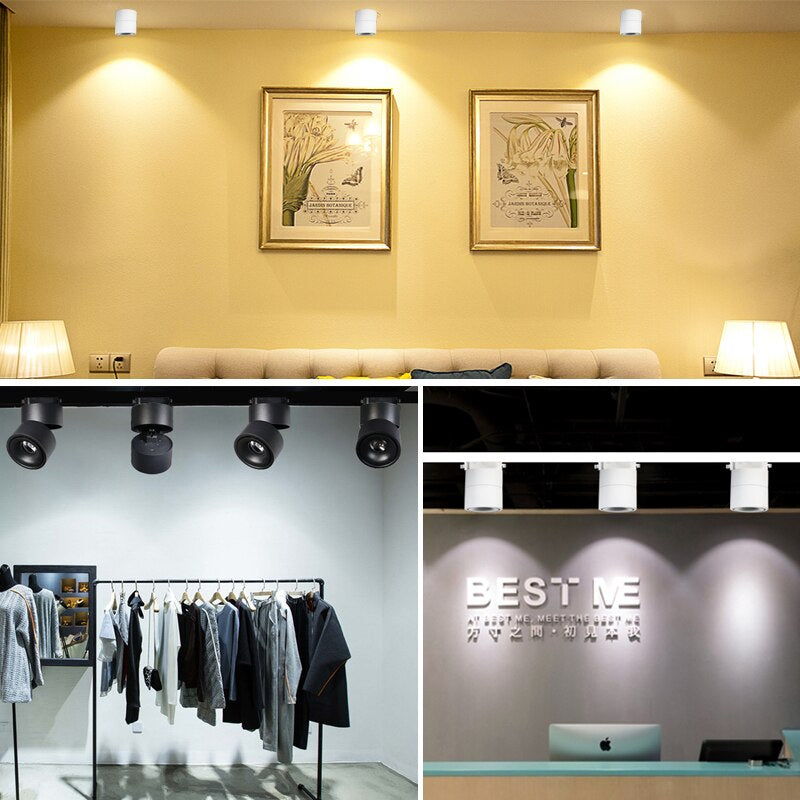 Rotatable LED Ceiling Spotlight – 350° Swiveling, Warm White