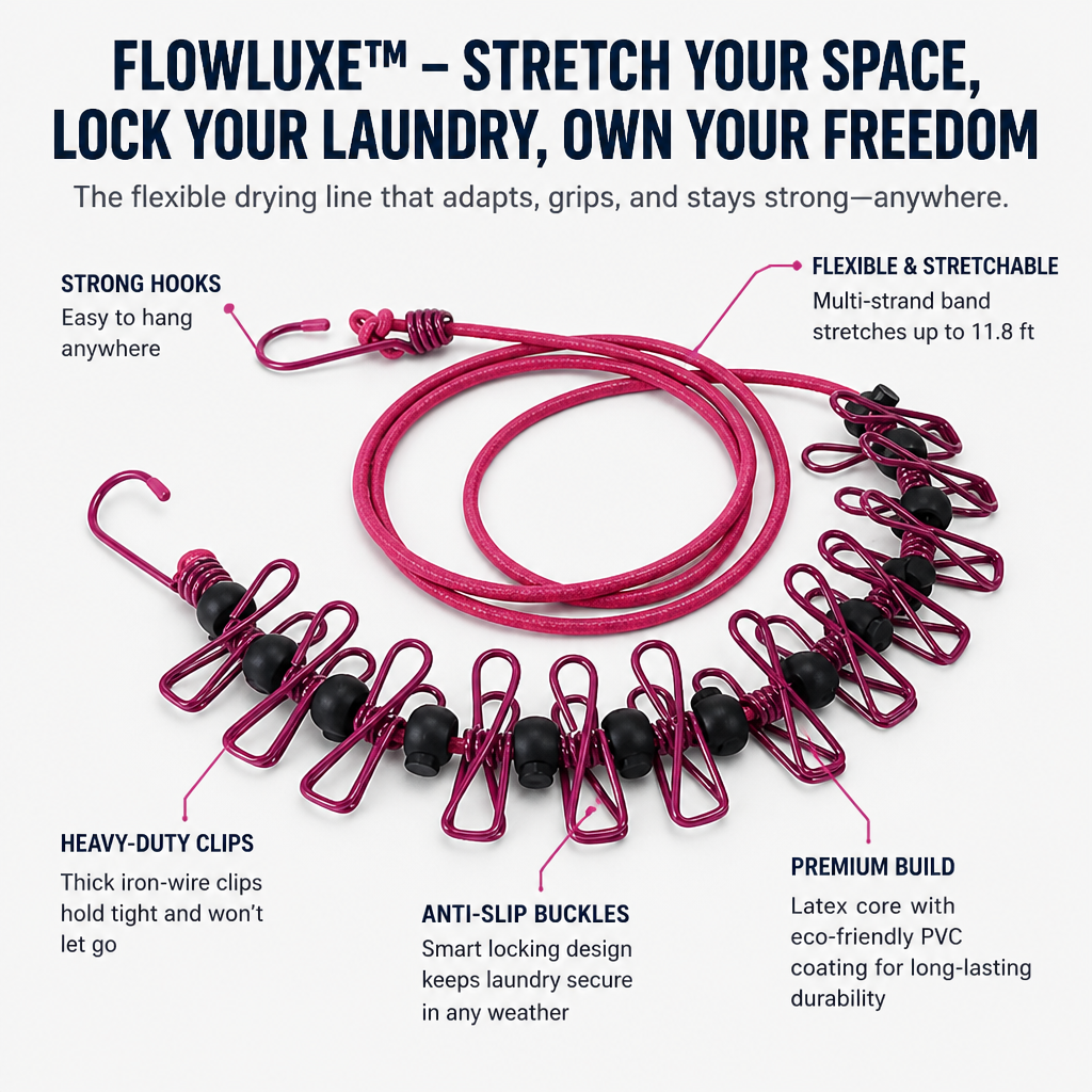 FlowLuxe™ — Stretch Your Space, Lock Your Laundry, Own Your Freedom