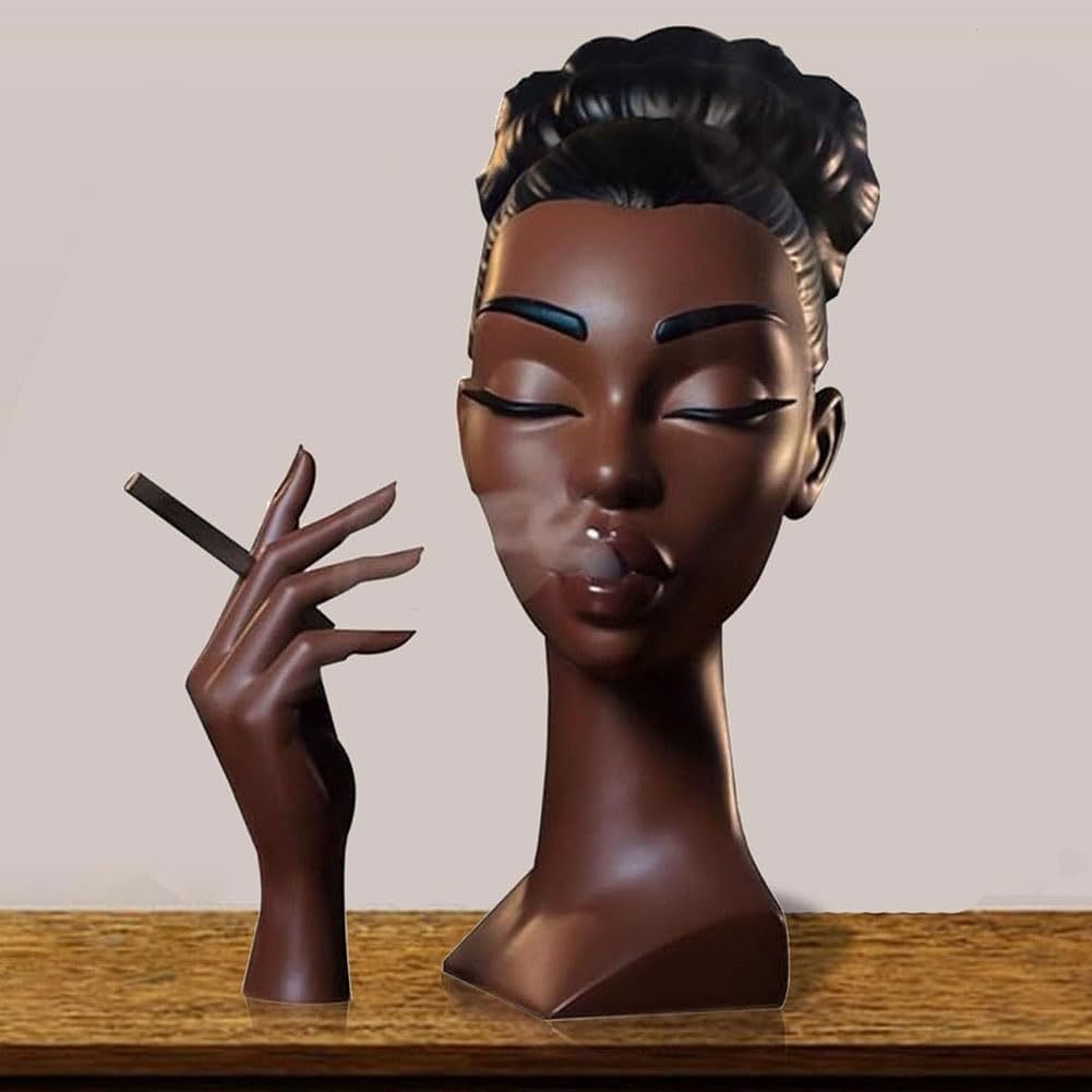 African Woman Head Incense Burner
