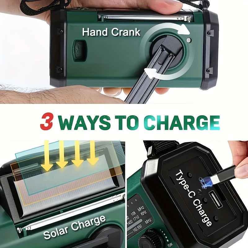 Portable Emergency Radio featuring Flashlight and USB Charging