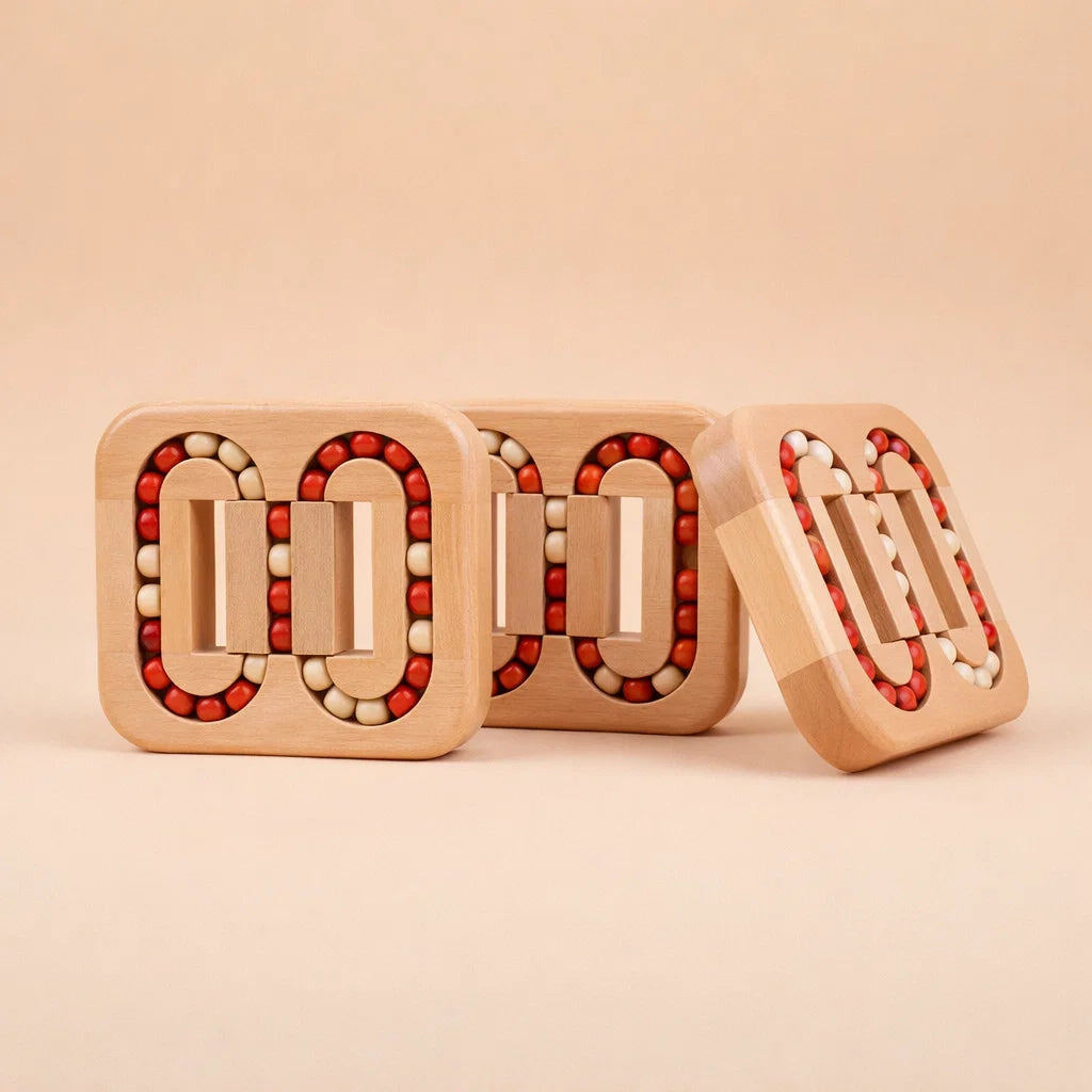 Wooden rotating puzzle game