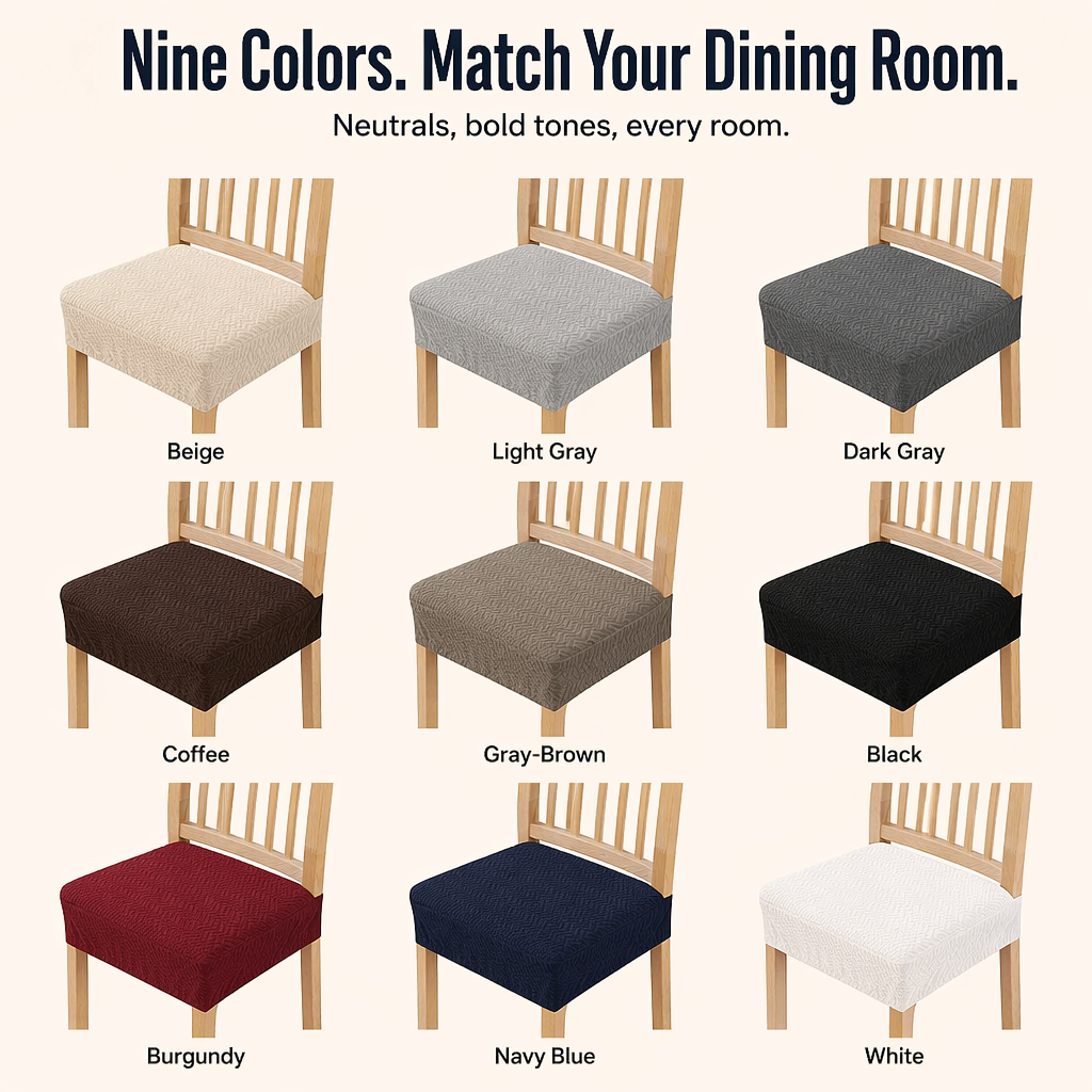 SlipGuard™ Jacquard Chair Covers — Shield Every Seat From Spills, Stains & Sticky Fingers