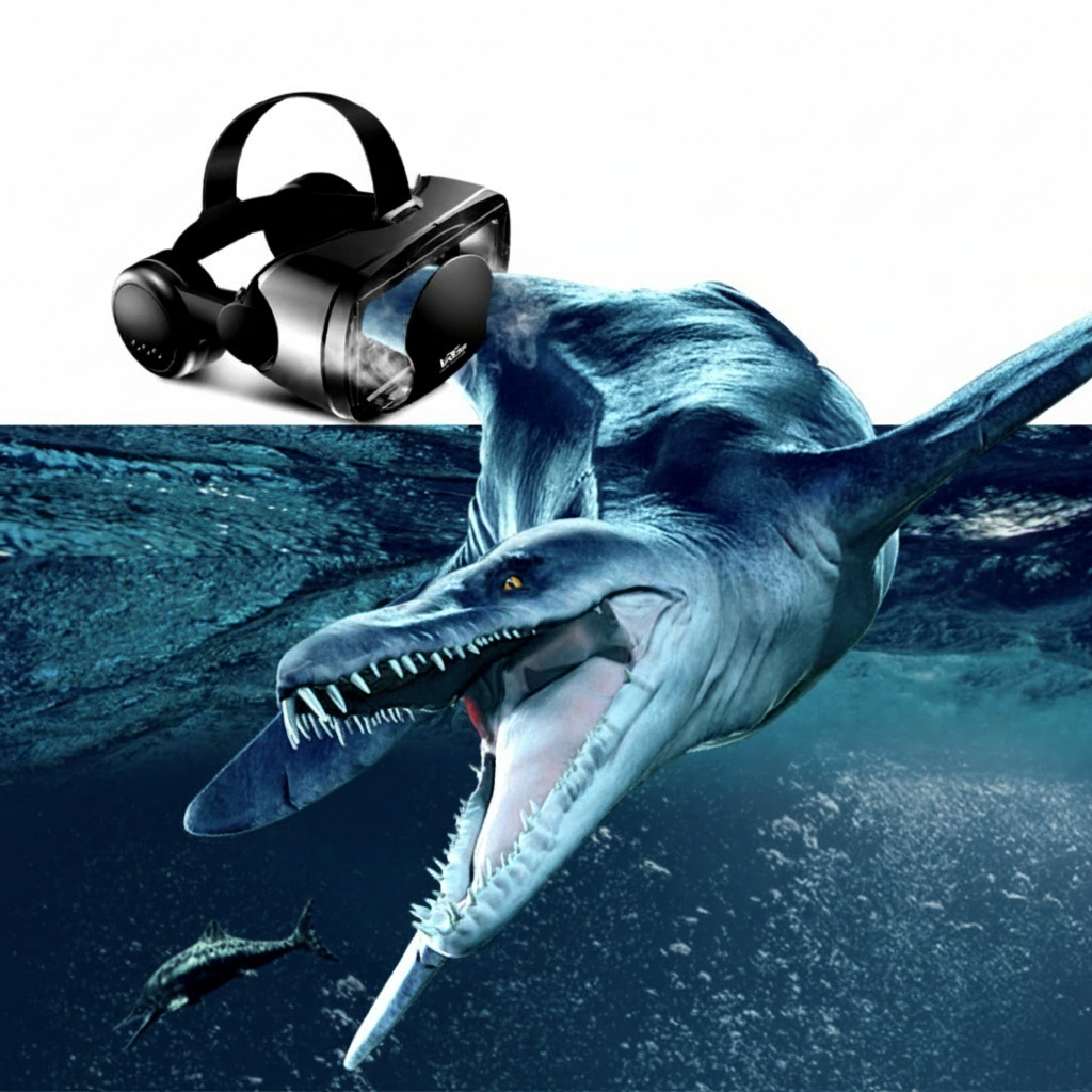 VR Headset with Built-in Headphones – Adjustable Lenses, Broad View & Universal Phone Support | Immersive 3D Experience for Smartphones