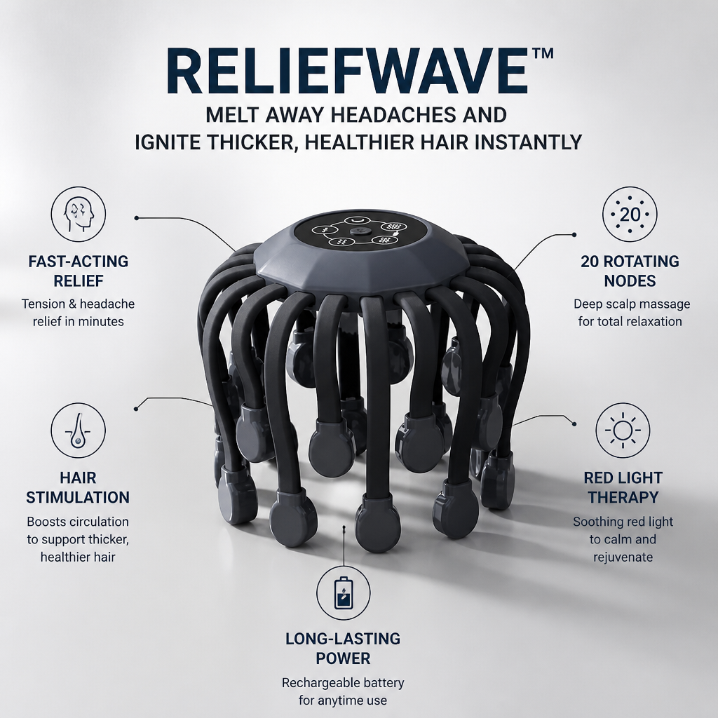 ReliefWave™ — Melt Away Headaches and Ignite Thicker, Healthier Hair Instantly