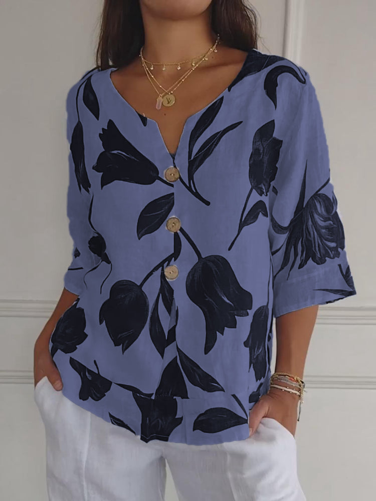 ZephyraLuxe™ Linen V-Neck Top — Stay Cool, Fresh, and Flawlessly Confident All Day