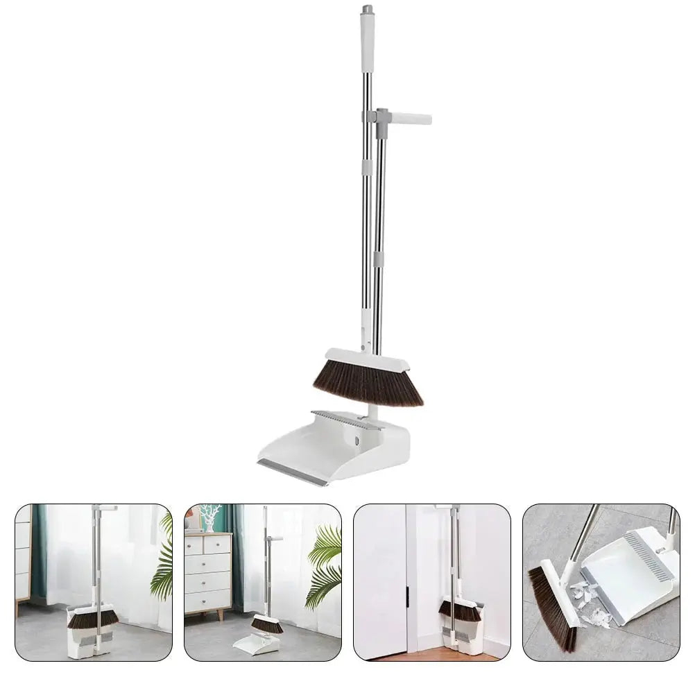 Broom with Dustpan Set | Upright Sweeping Without Stooping | Comb-Edged | CleanStand