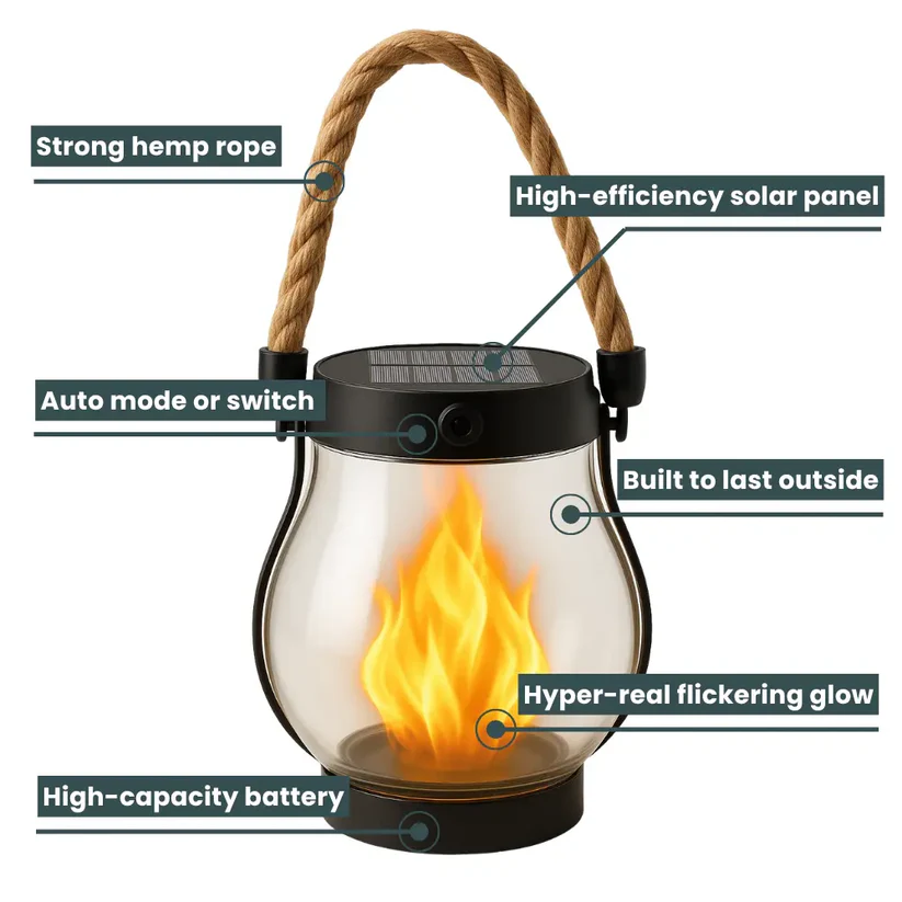 LumaFlick™ — Ignite Cozy Nights with Safe, Stunning Solar Firelight