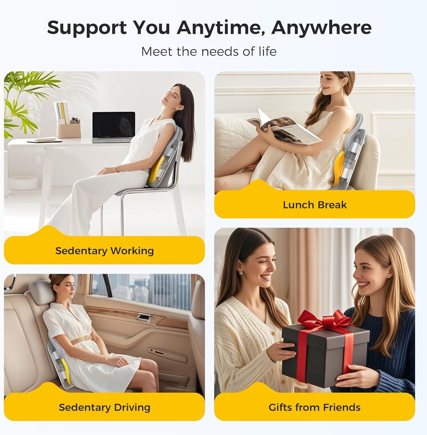 Comfort Pillow for Back Relief – Effortless, Relaxed Sitting All Day