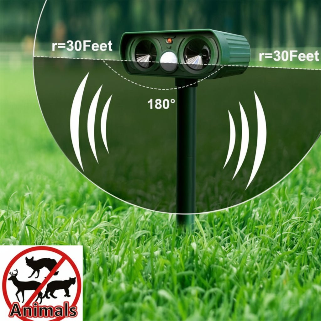 Animal Deterrent Device | Motion-Sensitive Ultrasound Shield | Weather-Resistant and Wireless | WildAway