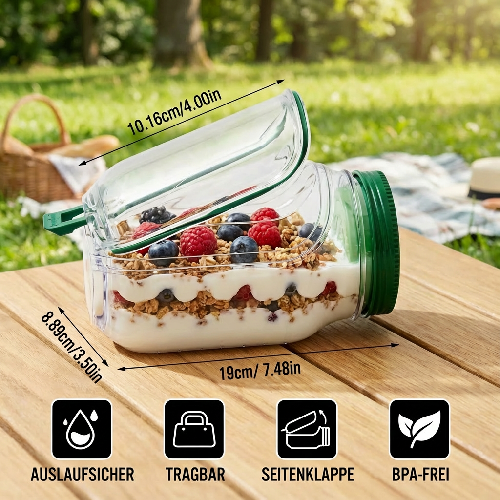 Travel-Friendly Food Container – Keep Meals Fresh, Crunchy, and Spill-Free