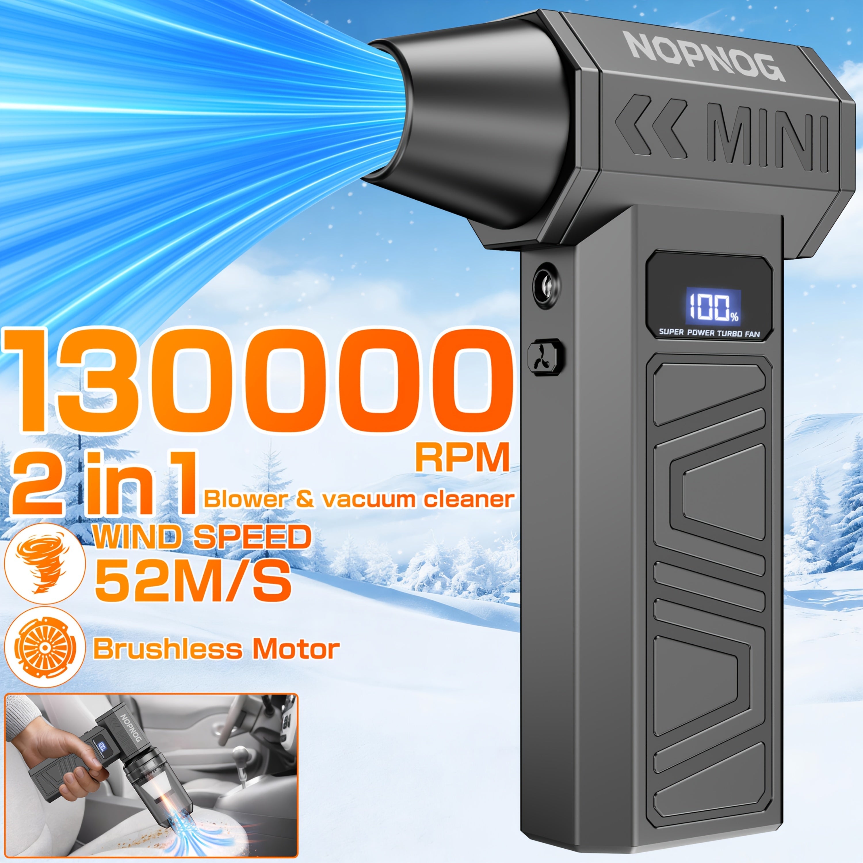2-in-1 Air Blower and Mini Vacuum Cleaner