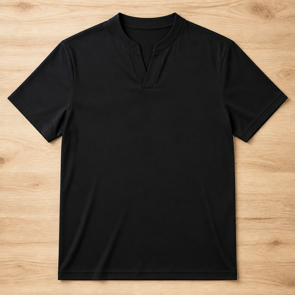 StratoFlex™ – Slim-Fit Performance Tee with Notched Stand Collar