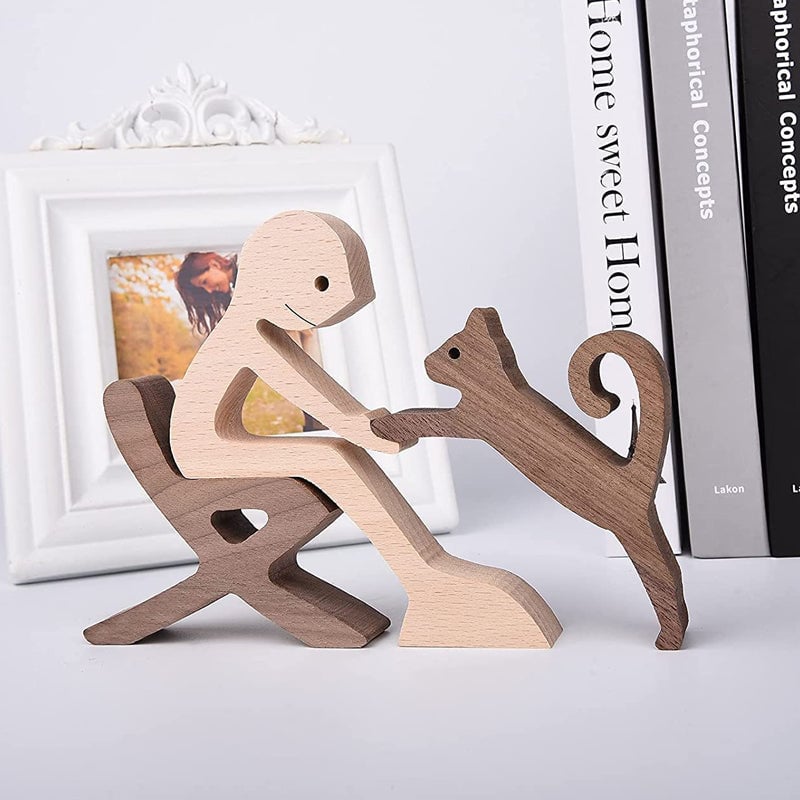 Handcrafted Wooden Sculpture for Animal Lovers