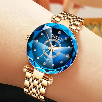 Women's Stainless Steel Watch with Gradient Sunburst Dial by LumaAstra