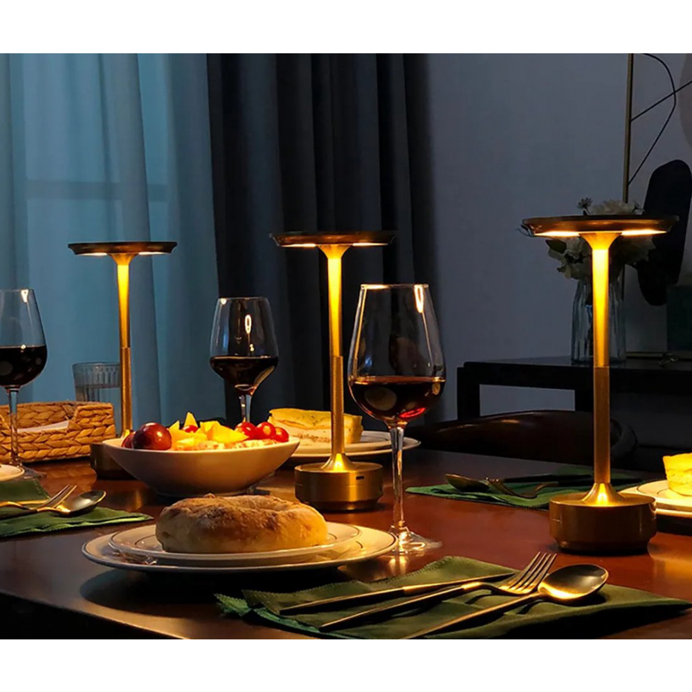 Wireless LED Desk Lamp with Touch Dimmer – Aluminum, IP44
