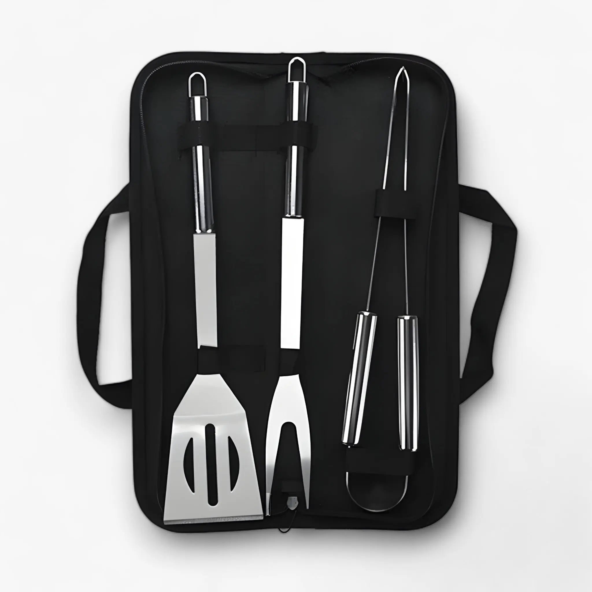 Stainless Steel BBQ Cutlery Set | Includes Carrying Case for Travel | Heat-Resistant Secure Grip | RostRanger